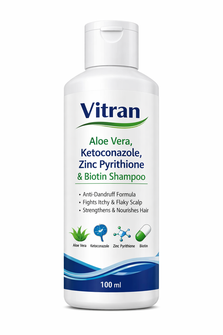 Aloevera, Ketoconazole, Zinc Pyrithione & Biotin Shampoo (100 ml)