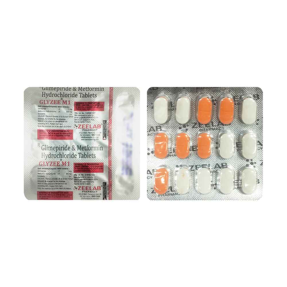 Metformin Hydrochloride 500mg and Glimepiride 1mg Tablets IP