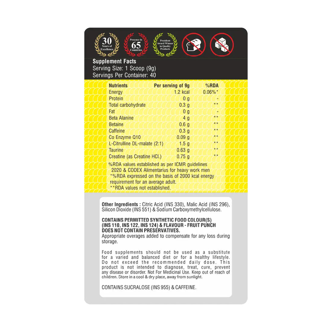 ZEELAB Athlete Pre Workout Powder | Energy, Focus, Endurance & Strength Support | Watermelon, Blueberry & Fruit Punch | 360g (30 Servings)