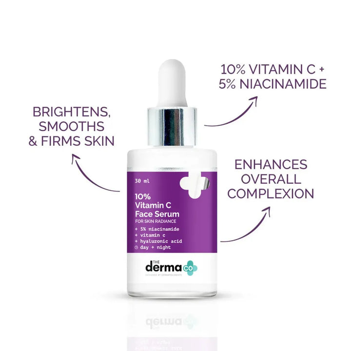 The Derma Co 10% Vitamin C Face Serum with 5% Niacinamide, Powered by Deep Penetration Formula ,30ml